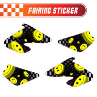 Graphic Kit Decals Fairing Sticker Custom Number For Razor MX500 MX650 - L005 3D Laughing Face - MC Motoparts