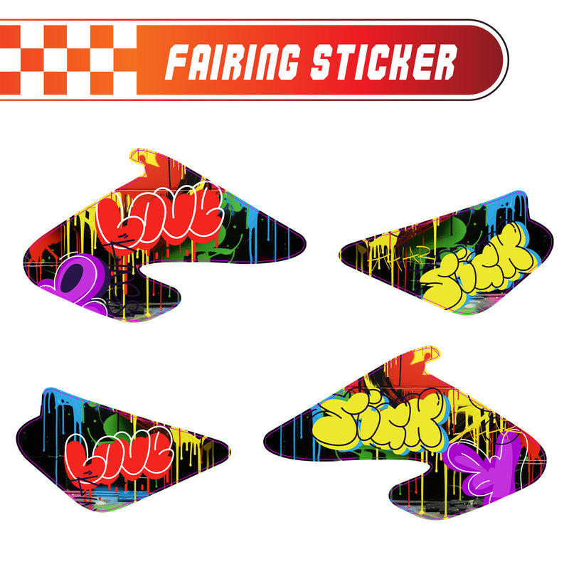 Graphic Kit Decals Fairing Sticker Custom Number For Razor MX500 MX650 - L006 Street Graffiti - MC Motoparts