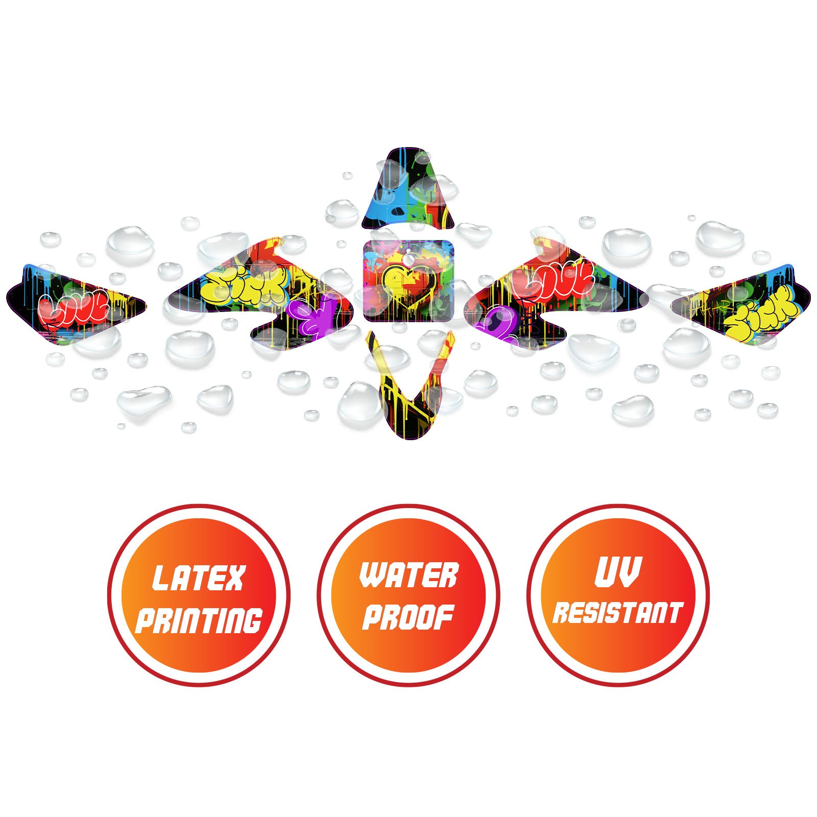 Graphic Kit Decals Fairing Sticker Custom Number For Razor MX500 MX650 - L006 Street Graffiti - MC Motoparts