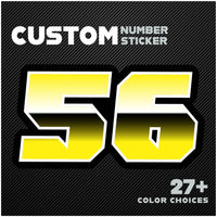 Custom Racing Number Stickers (G001 Gradient Style) – 3-Pack Personalized Dirt Bike & Motorcycle Decals