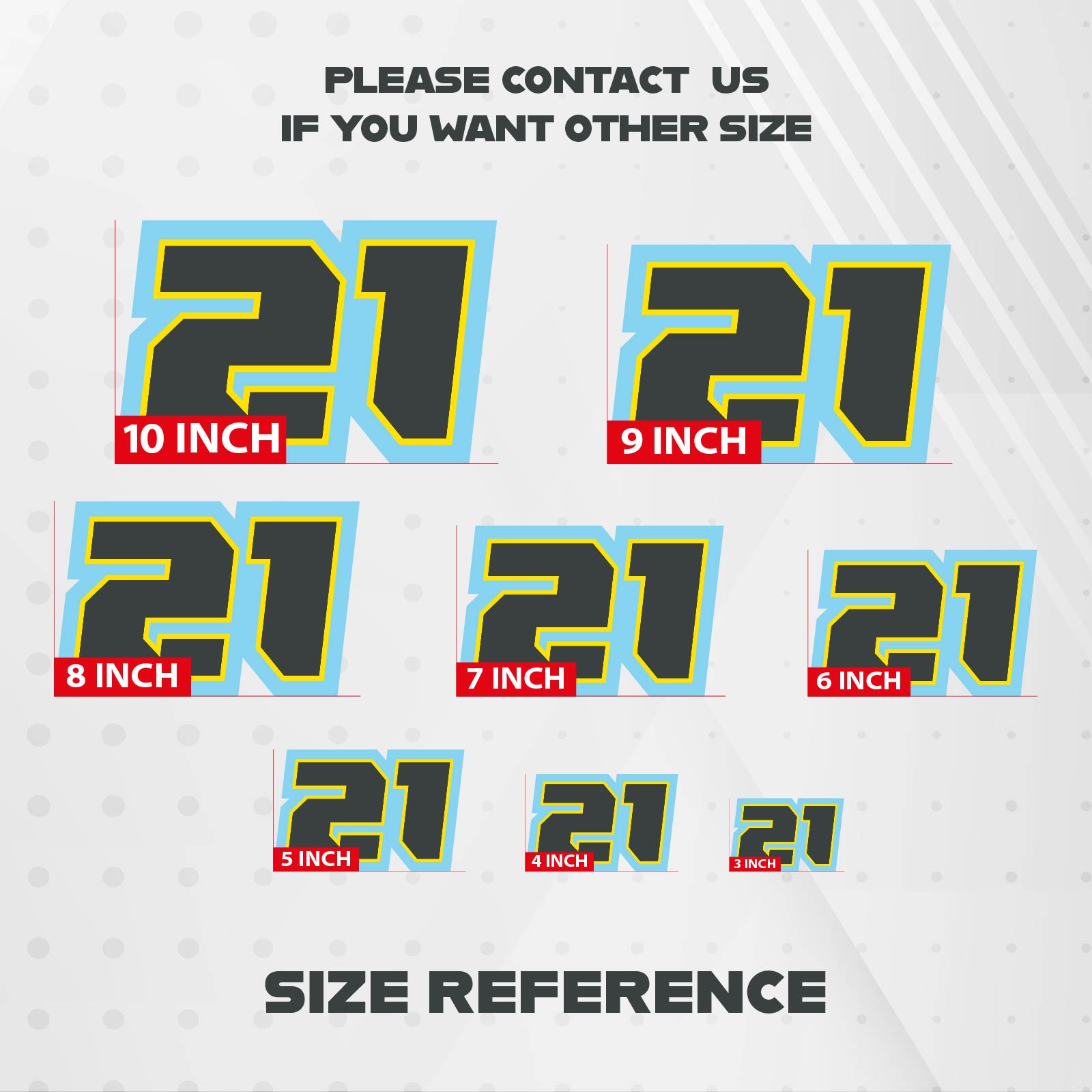 Custom Racing Number Stickers (G002 Style) – 3-Pack Personalized Dirt Bike & Motorcycle Decals