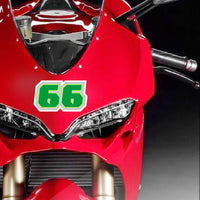 Custom Racing Number Stickers (G003 White Outline Style) – 3-Pack Personalized Dirt Bike & Motorcycle Decals