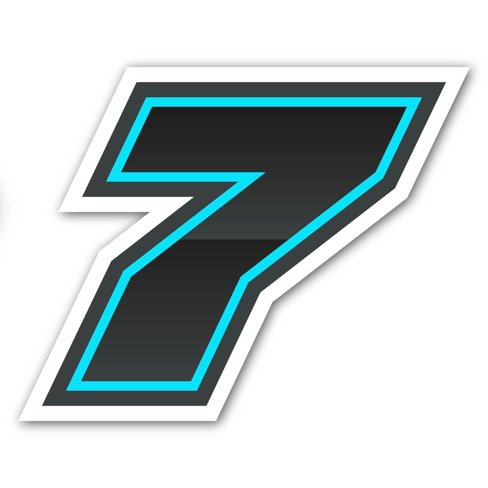 Three custom racing number stickers in G004 gradient outline style for dirt bikes and motorcycles, personalized decals by MC Motoparts.