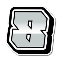 Three custom racing number stickers with G009 gradient style for dirt bikes and motorcycles, featuring bold, colorful decals.