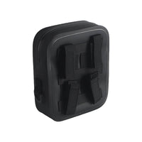 Pazoma waterproof motorcycle handlebar bag with tactical design mounted on a Harley Softail Dyna Sportster for storage.