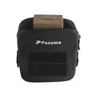 Pazoma waterproof motorcycle handlebar bag with tactical design for Harley Softail, Dyna, and Sportster models.