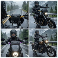 Pazoma waterproof motorcycle handlebar T-bar bag with airtight zipper, designed for Harley Dyna and Softail all-weather riding.