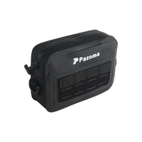 Pazoma waterproof motorcycle handlebar T-bar bag with airtight zipper, designed for Harley Dyna and Softail all-weather riding.