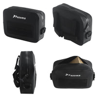 Pazoma waterproof motorcycle handlebar T-Bar bag with airtight zipper, designed for Harley Dyna and Softail all-weather riding.