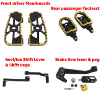 CNC aluminum MX floorboards and shift brake levers kit for Harley Touring Street Road Glide FLHX FLTR 2014-2026 by Pazoma.