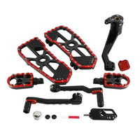 CNC aluminum Harley Touring Bagger MX floorboards with shift and brake levers kit for Street Road Glide FLHX FLTR 2014-2026.