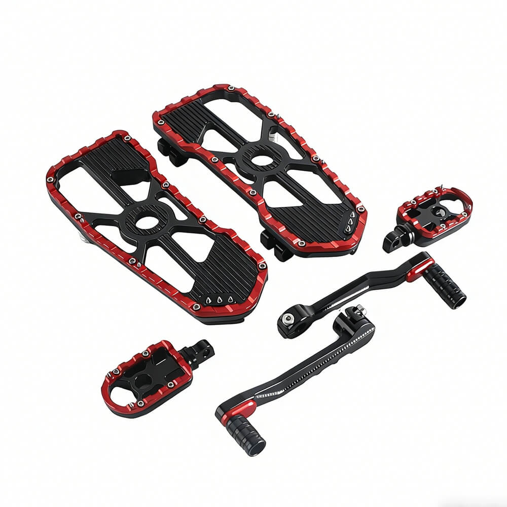 CNC aluminum MX floorboards and shift brake levers kit for Harley Touring Street Road Glide FLHX FLTR 2014-2026 by Pazoma
