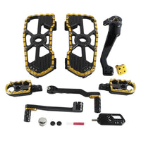 CNC aluminum Harley Touring Bagger MX floorboards with shift and brake levers kit, compatible with Street Road Glide FLHX FLTR 2014-2026