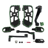 CNC aluminum MX floorboards and shift brake levers kit for Harley Touring Street Road Glide FLHX FLTR 2014-2026 by Pazoma