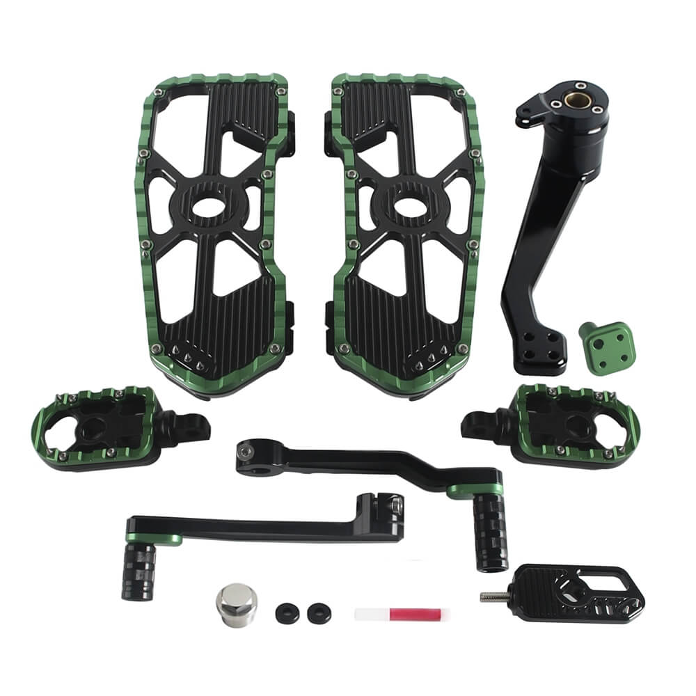 CNC aluminum MX floorboards and shift brake levers kit for Harley Touring Street Road Glide FLHX FLTR 2014-2026 by Pazoma