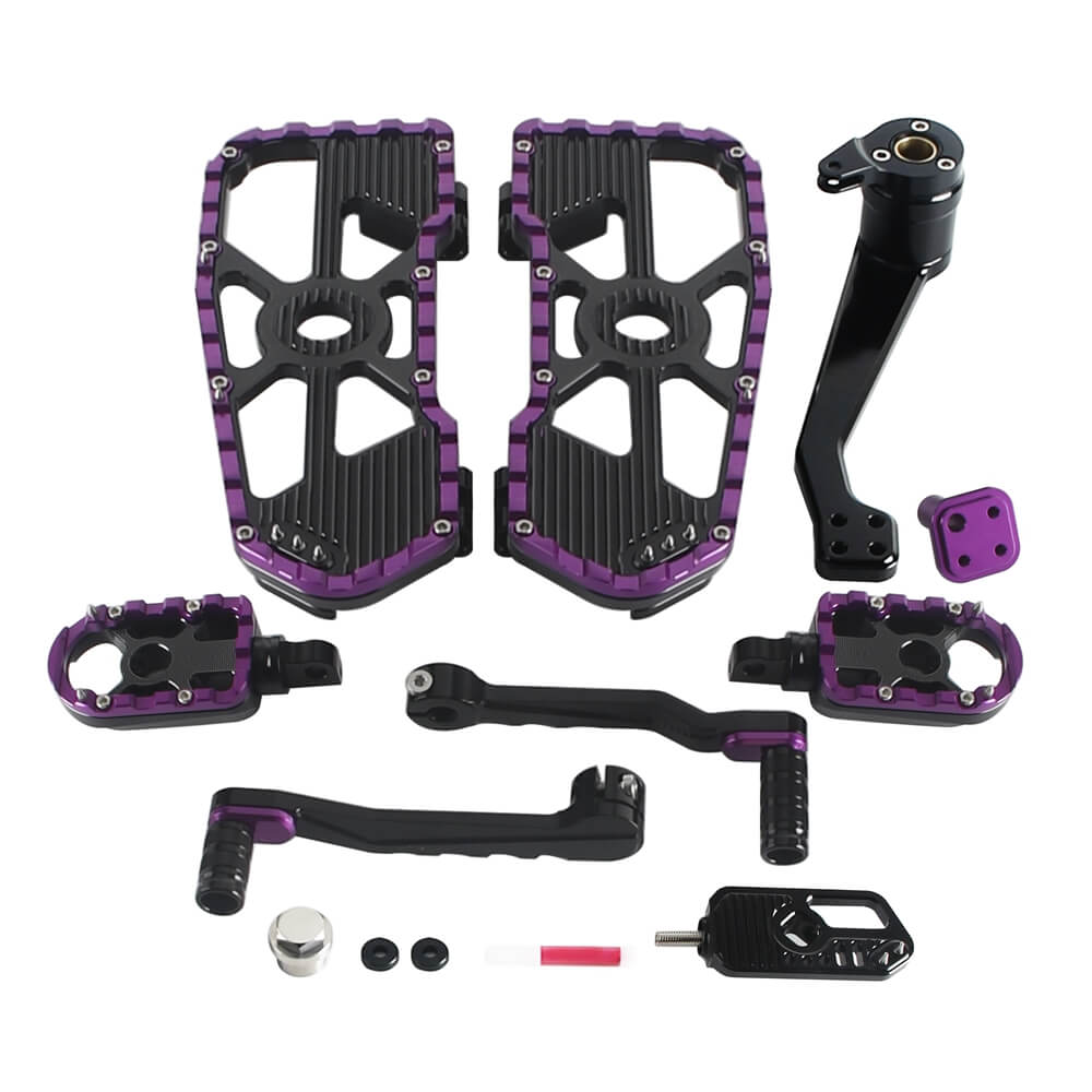 CNC aluminum Harley Bagger MX floorboards and shift brake levers kit by Pazoma for Street Glide FLHX FLTR 2014-2026 motorcycle