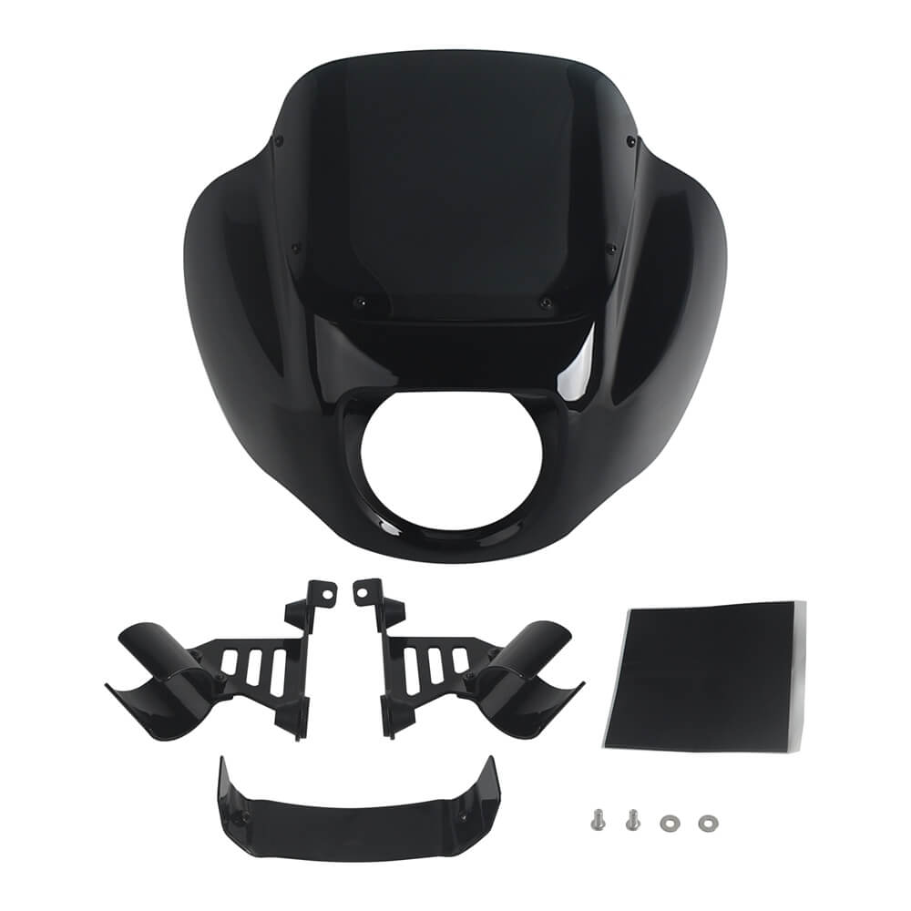 Pazoma quarter fairing bracket for Harley Softail Standard, Street Bob, Low Rider, FXLR 2018-2026, vehicle frame and headlight fairing.