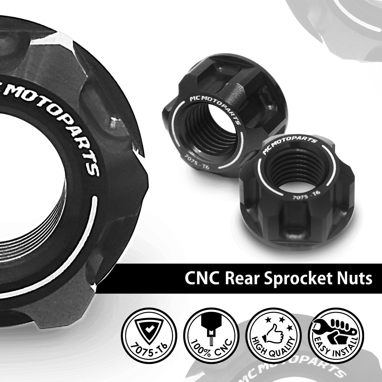Fit Honda VFR 1200 800 XL700VA SPOKE6 Billet M10 Rear Sprocket Nuts - MC Motoparts