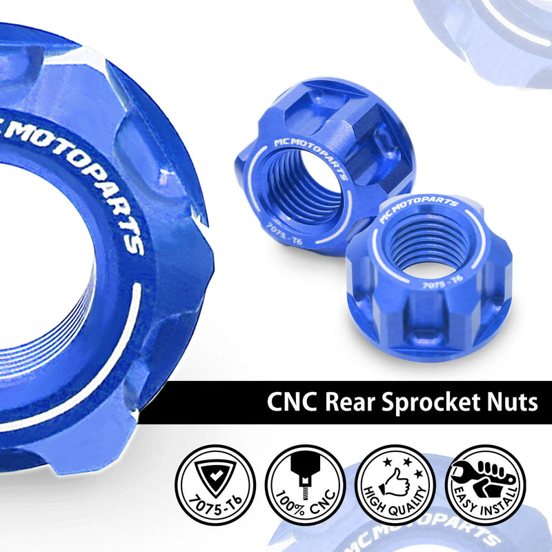 Fit Ducati Monster 797 1100 696 S4R SPOKE6 Billet M10 Rear Sprocket Nuts - MC Motoparts