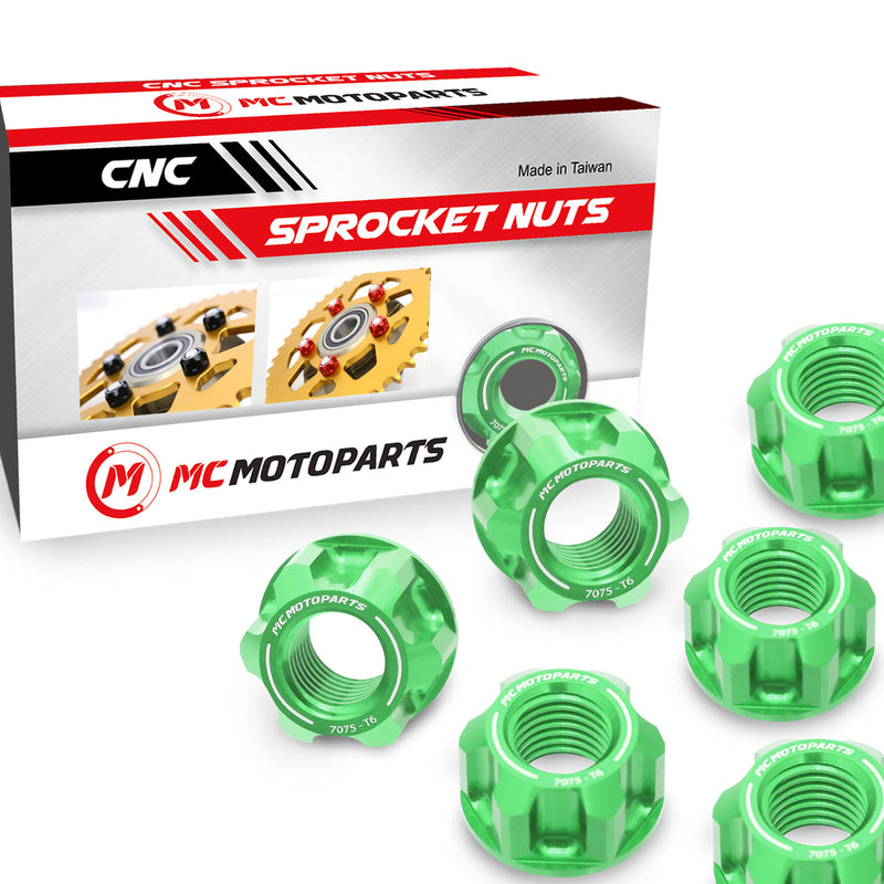 Fit Suzuki GSXS750 GSX250R GSXR600 SPOKE6 Billet M10 Rear Sprocket Nuts - MC Motoparts