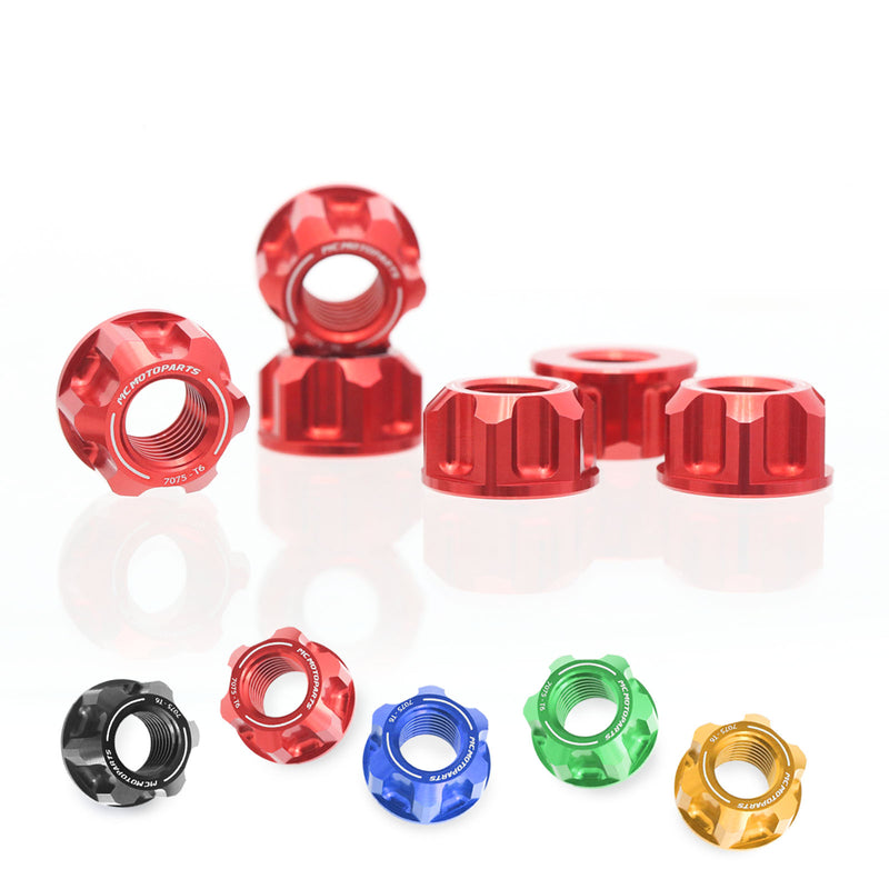 Fit Yamaha FZ07 FZ09 FZ8 FZ6 FZ1 SPOKE6 Billet M10 Rear Sprocket Nuts - MC Motoparts