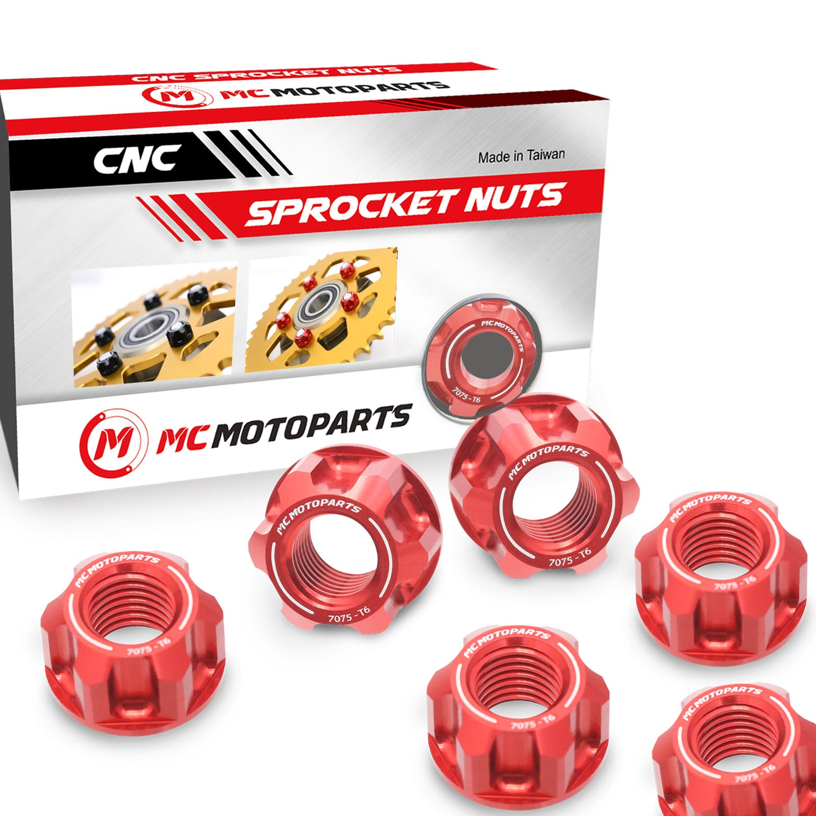 Fit Ducati Monster 797 1100 696 S4R SPOKE6 Billet M10 Rear Sprocket Nuts - MC Motoparts