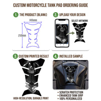 Custom Motorcycle Gas Tank Pad Protector Anti-Slip Fish Bone Shield - Upload Your Photo Image to create your unique TANK PAD