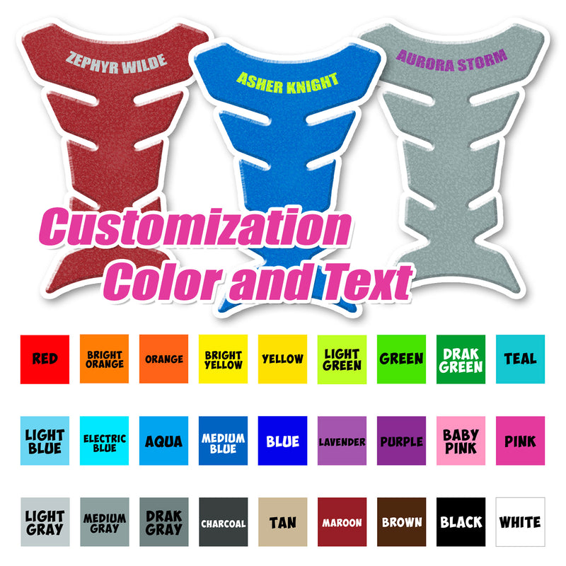 Custom Motorcycle Gas Tank Pad Protector Anti-Slip Fish Bone Shield - Upload Your Photo Image to create your unique TANK PAD - MC Motoparts