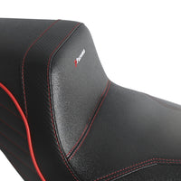 Harley Touring LS gel pad seat by Pazoma, designed for 2008-2025 FL Road Glide, Street Glide, and Road King motorcycles.