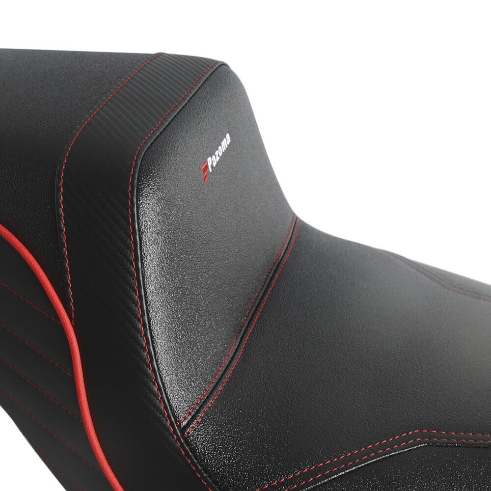 Harley Touring LS gel pad seat by Pazoma, designed for 2008-2025 FL Road Glide, Street Glide, and Road King motorcycles.