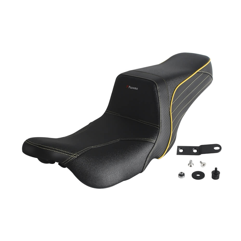 Harley Touring LS 2-up gel pad seat by Pazoma, featuring a cushioned, contoured design for 2008-2025 Harley FL Road Glide, Street Glide, Road King