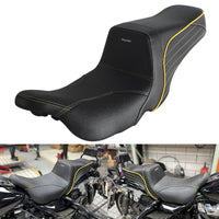 Harley Touring LS 2-up gel pad seat by Pazoma for 2008-2025 Road Glide, Street Glide, and Road King motorcycles, with cushioned design.