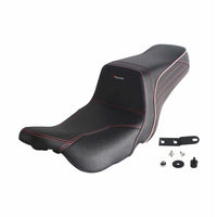 Harley Touring LS Step 2-up gel pad seat by Pazoma, featuring a cushioned, contoured design for 2008-2025 Harley FL Road Glide and Street Glide.