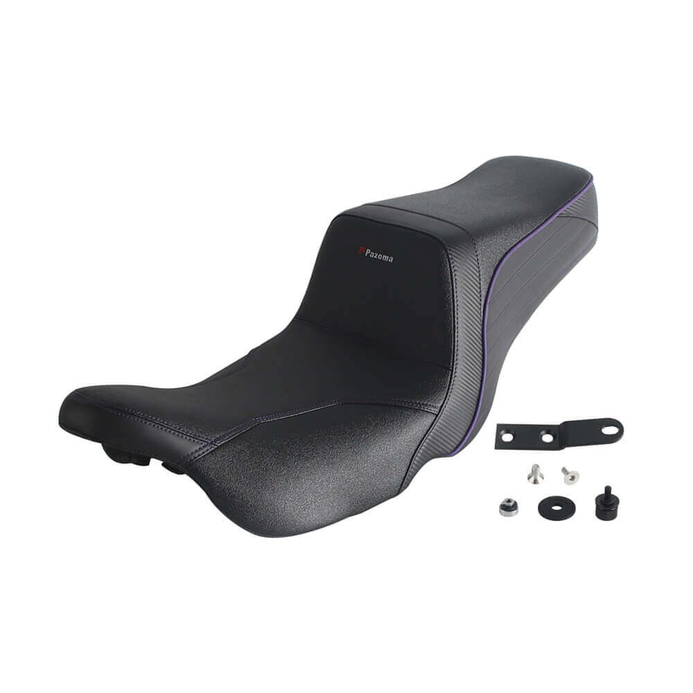 Harley Touring gel pad seat by Pazoma, top performance Tailwhip LS step 2-up seat for 2008-2025 FL Road Glide, Street Glide, Road King.