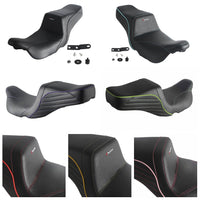 Harley Touring LS Step 2-up gel pad seat by Pazoma for Road Glide, Street Glide, and Road King motorcycles, showing the padded seat surface.