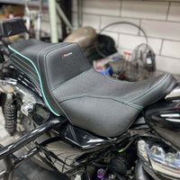 Harley Touring LS Step 2-up gel pad seat by Pazoma, designed for 2008-2025 Harley FL Road Glide, Street Glide, and Road King.