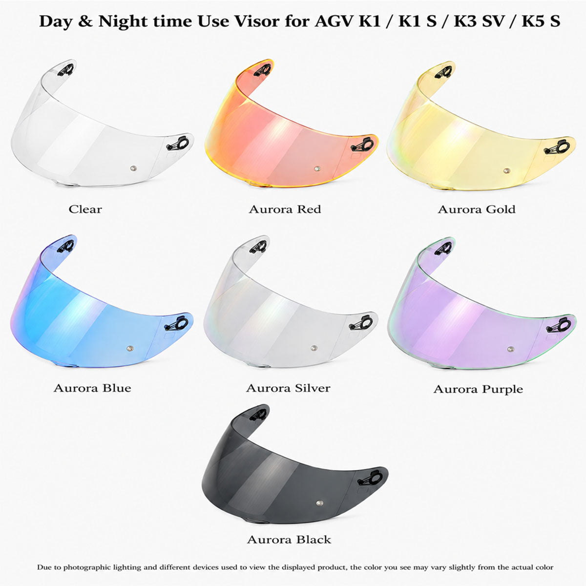 For AGV K1/S K3SV Replacement Visor – Light Tint Finishes / Clear - Day & Night Use Series