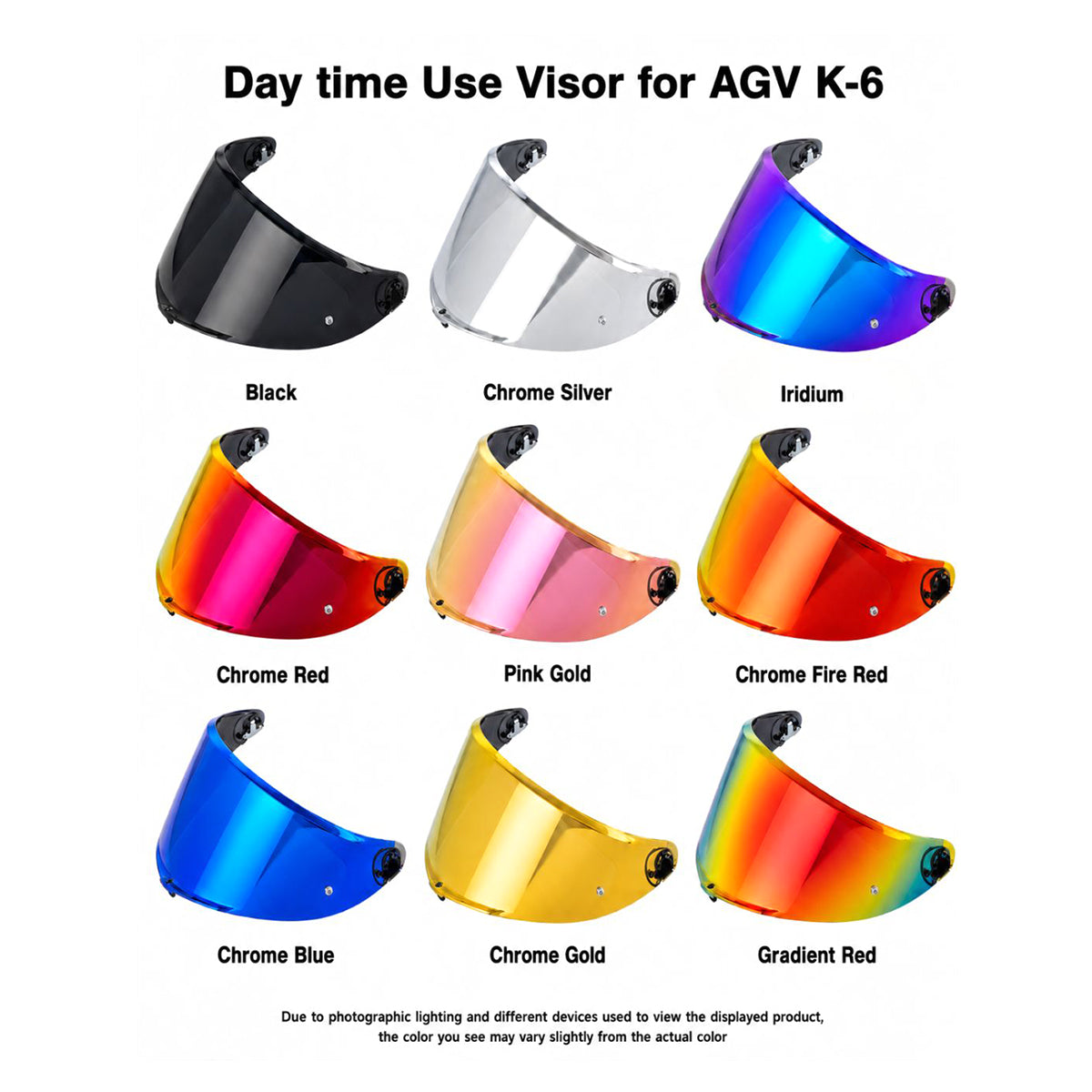 For AGV K6 K6S Replacement Visor – Tinted & Spectra Mirror Finishes - Daytime Use Series
