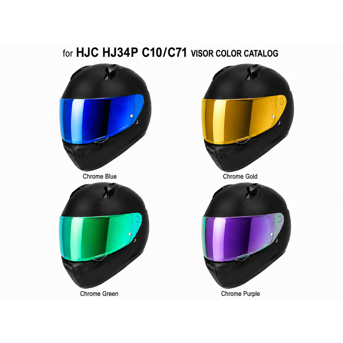 For HJC C10 Replacement Visor (HJ34P) – Tinted & Spectra Mirror Finishes - Daytime Use Series