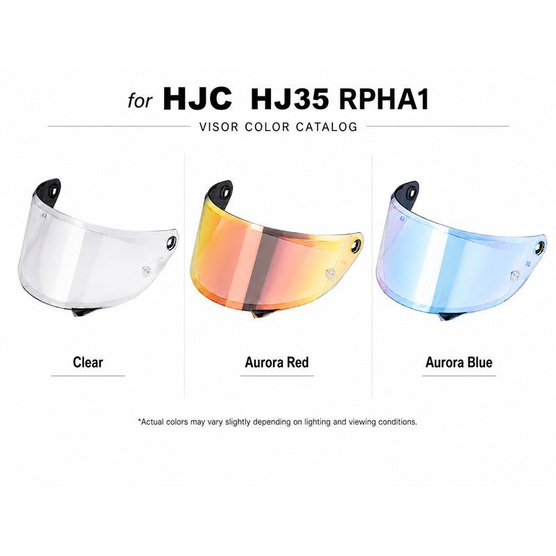HJC RPHA 1 replacement helmet visor by MC Motoparts with light tint and clear options for day and night riding.