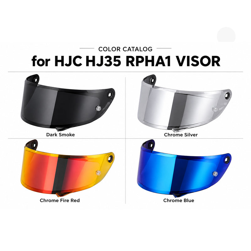 Tinted and spectra mirror finish HJC RPHA 1 helmet visor by MC Motoparts, designed for daytime use.