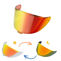 Photochromic tinted helmet visor for Shoei X15 RF1400 NXR2 X-SPR PRO, designed by MC Motoparts, featuring a clear and reflective finish.