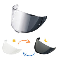 Photochromic tinted helmet visor for Shoei X15, RF1400, and NXR2 motorcycle helmets by MC Motoparts, featuring CWR-F2/R finish.