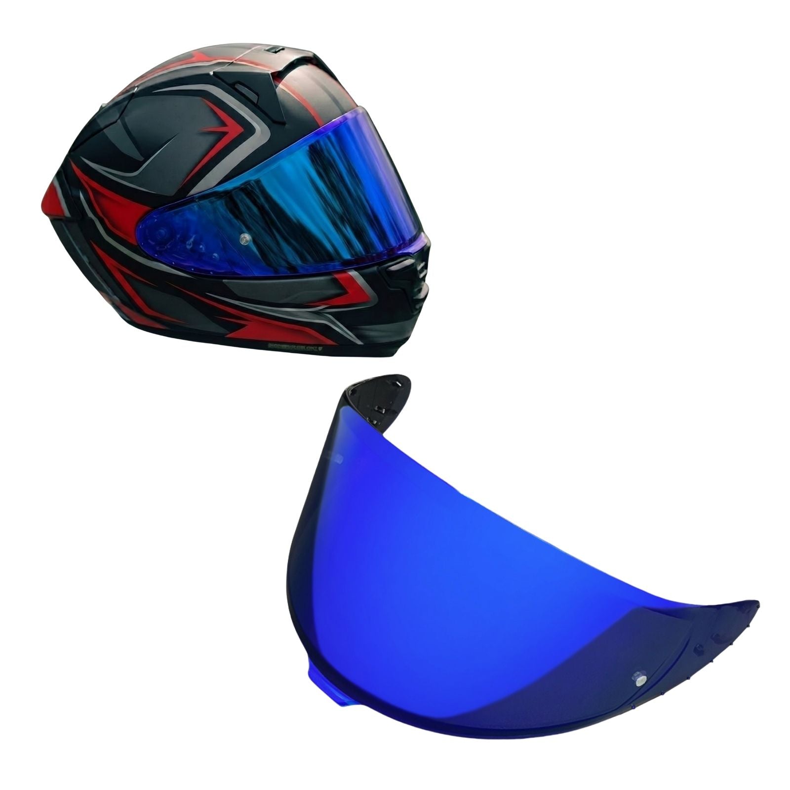 Black MC Motoparts helmet visor for Shoei X-15 X-Fifteen X-SPR PRO Z8 RF-1400 NXR 2 helmets, suitable for daytime riding.