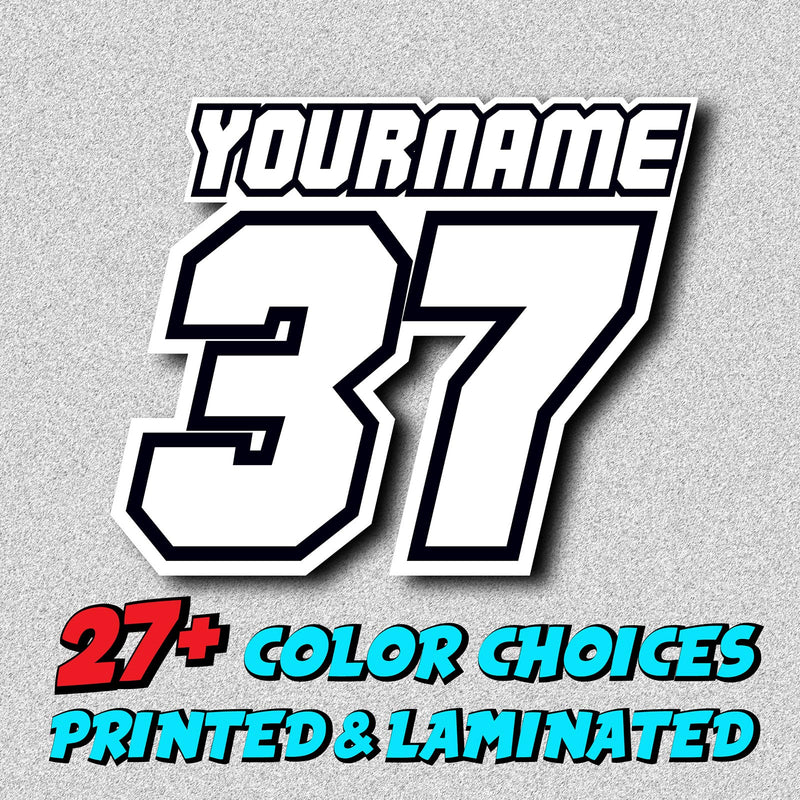 Personalize Custom MX Dirt Bike Motorcycle Racing Number Name Stickers - N31 - MC Motoparts