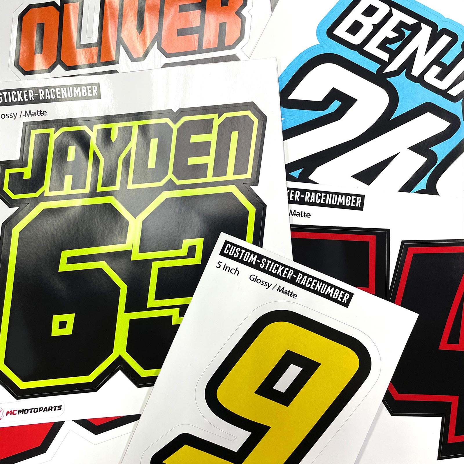 Personalize Custom MX Dirt Bike Motorcycle Racing Number Stickers - N32 - MC Motoparts