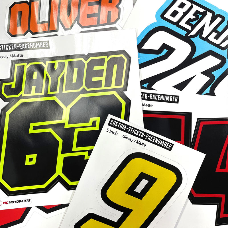 Personalize Custom MX Dirt Bike Motorcycle Racing Number Stickers - N32 - MC Motoparts