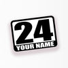 Personalize Custom Race Car Sticker Decals - Racing Number & Name - MC Motoparts