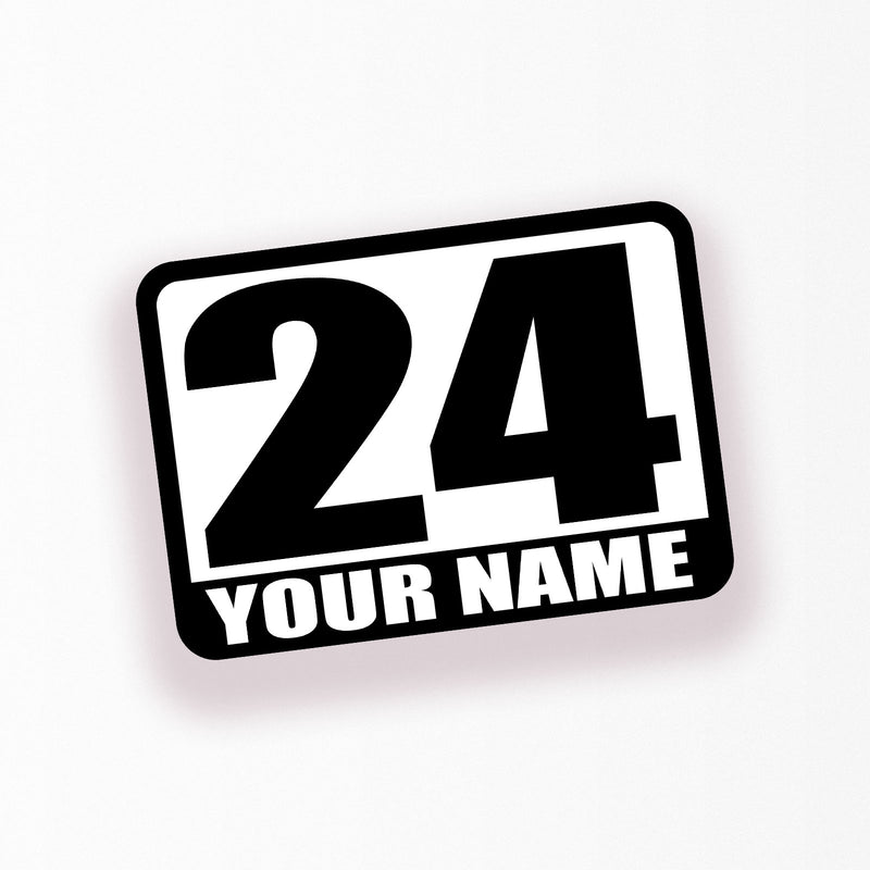 Personalize Custom Race Car Sticker Decals - Racing Number & Name - MC Motoparts
