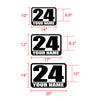 Personalize Custom Race Car Sticker Decals - Racing Number & Name - MC Motoparts